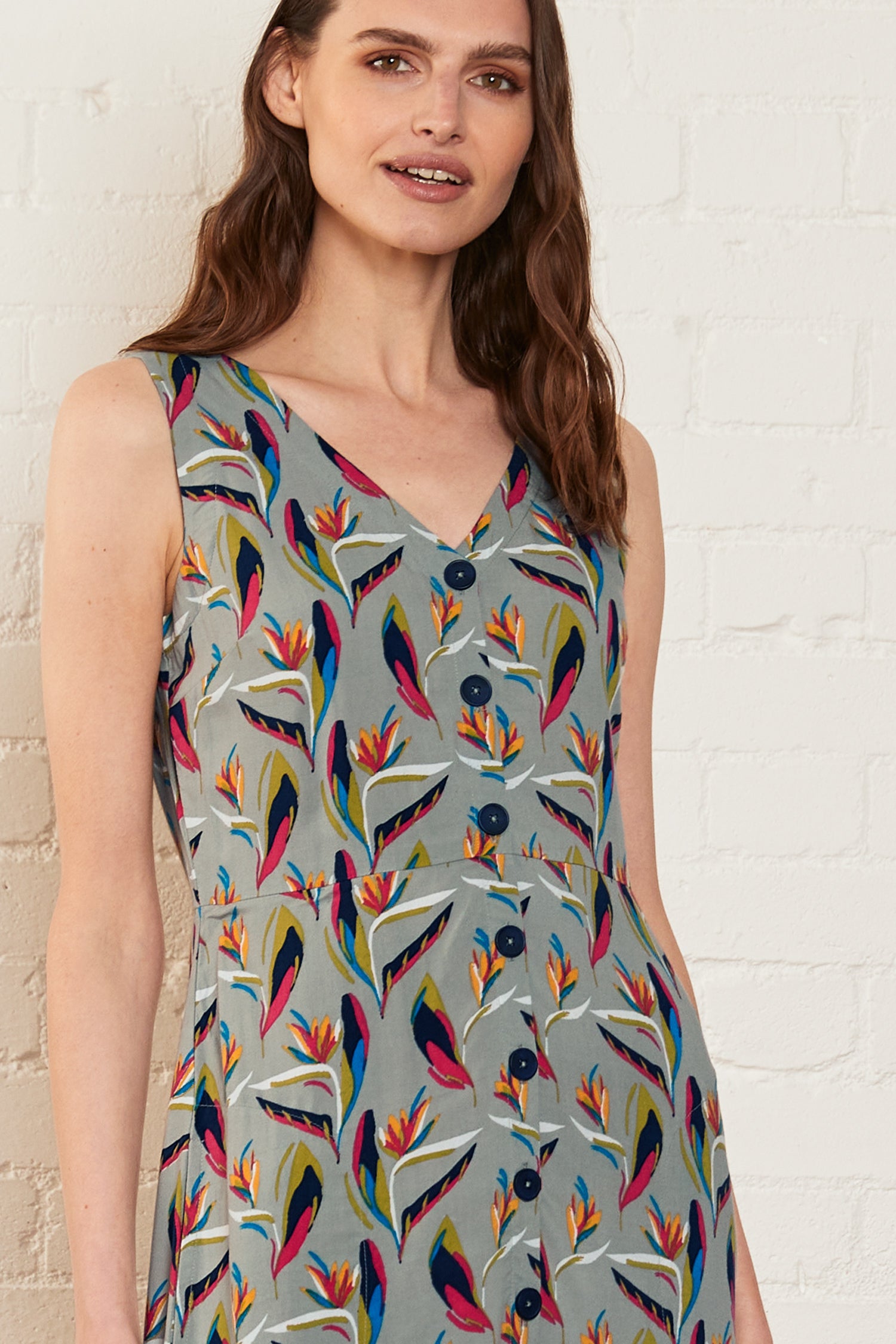 Paradise Bloom Lenzing Ecovero Buttoned Dress