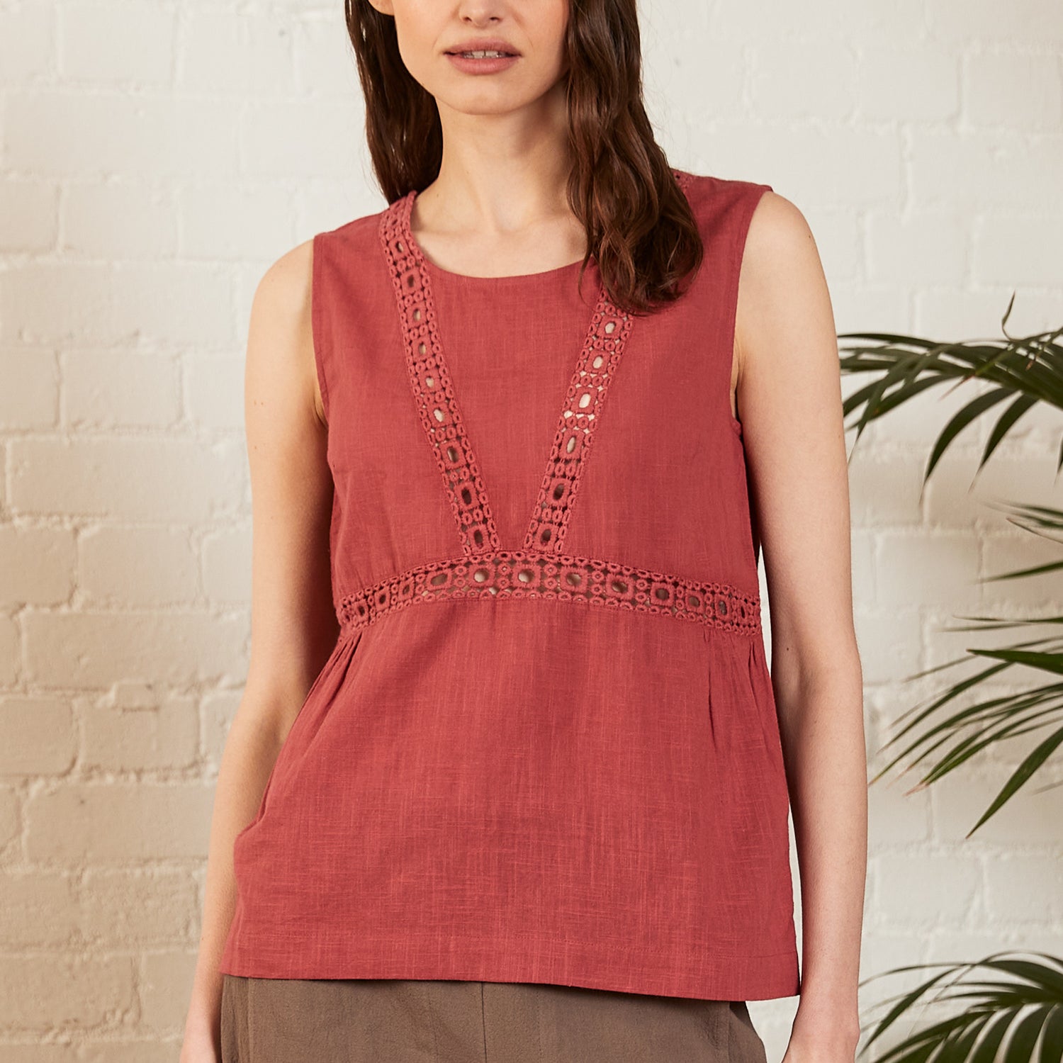 Cotton Lace Vest Top