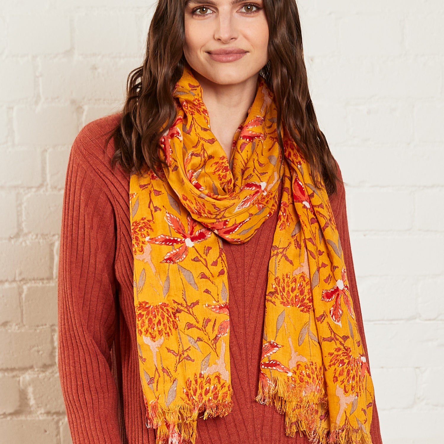 Viscose Trebah Printed Scarf
