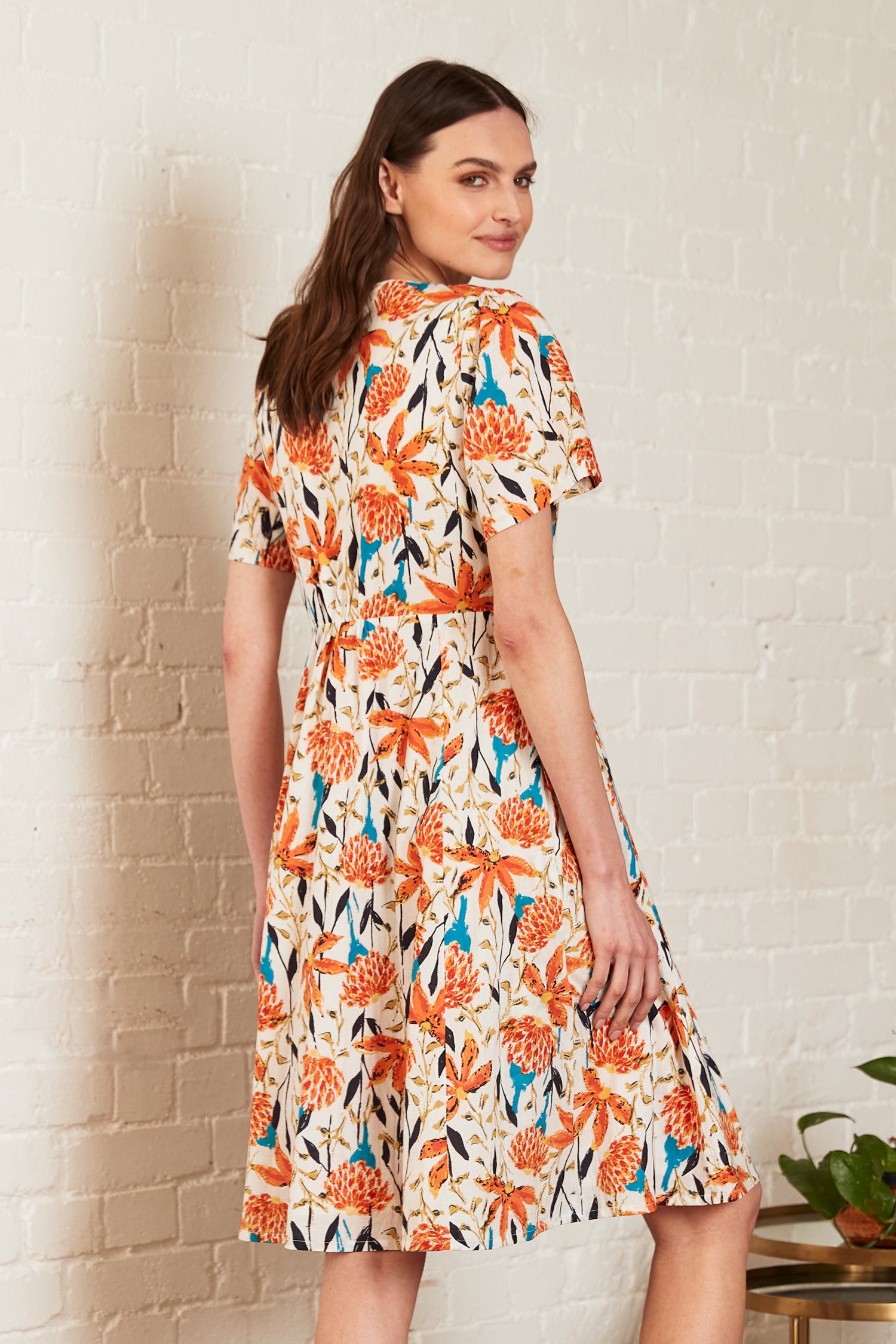 Trebah Cotton Kimono Sleeve Dress