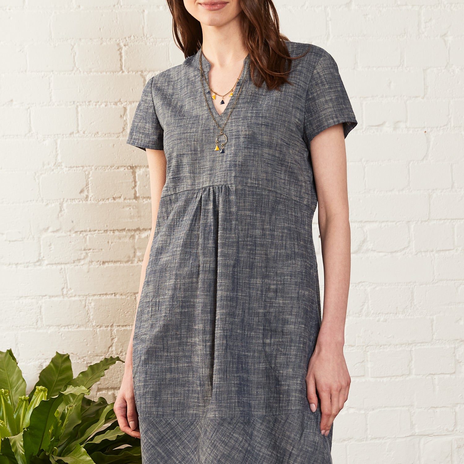 Cotton Chambray Tunic Dress