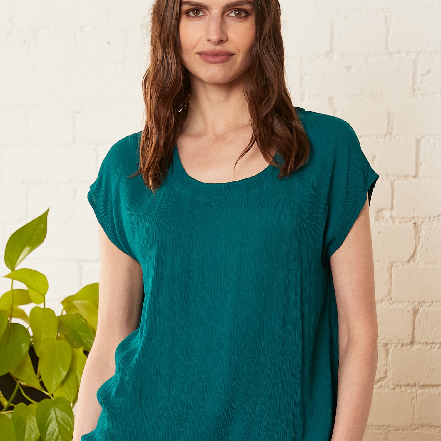 Crinkle Viscose Top