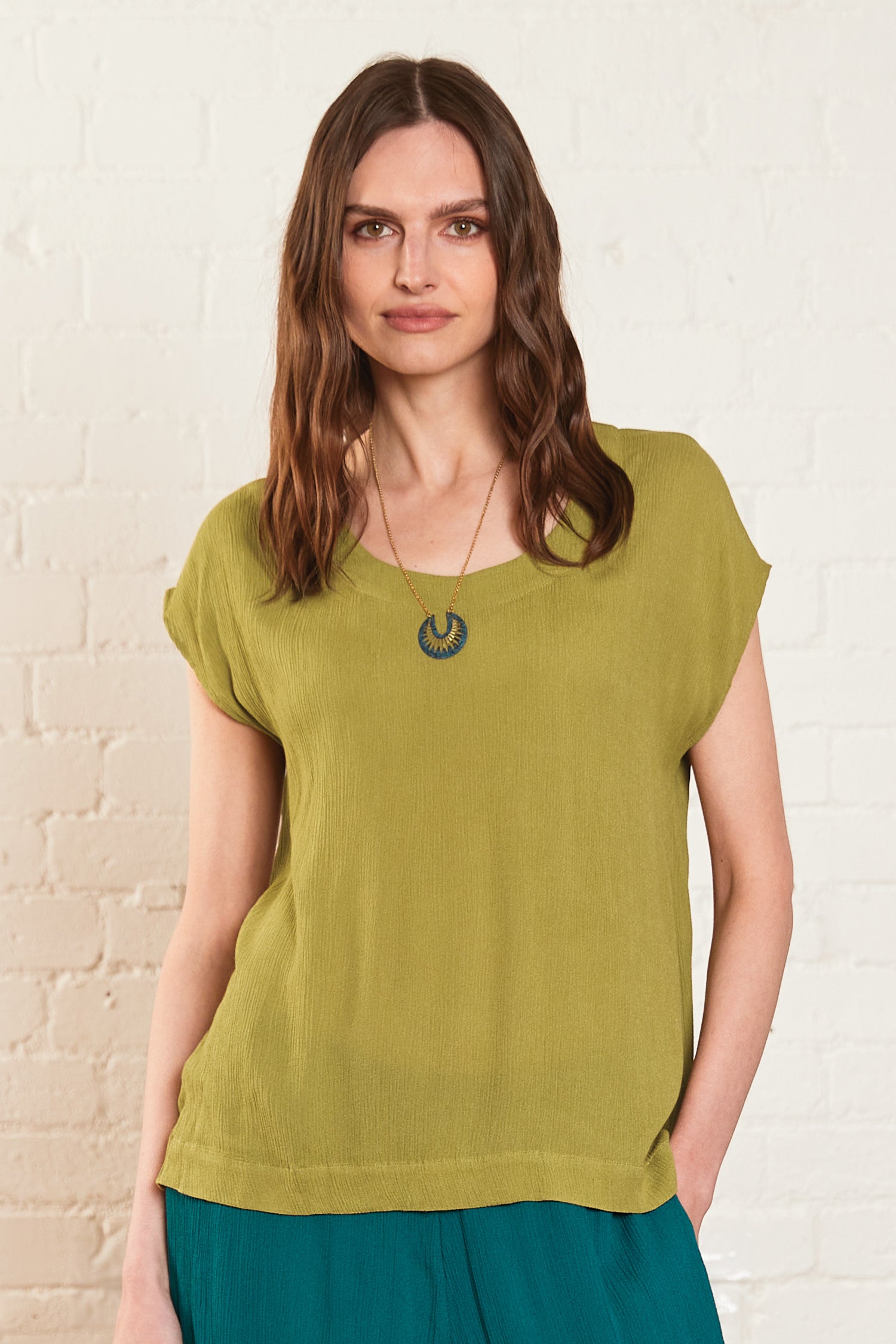 Crinkle Viscose Top