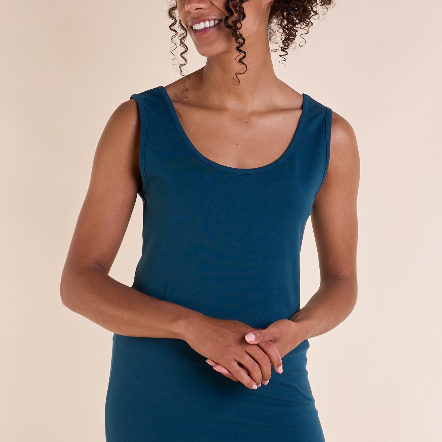 SS25 GOTS Organic Cotton Longline Vest - Jet
