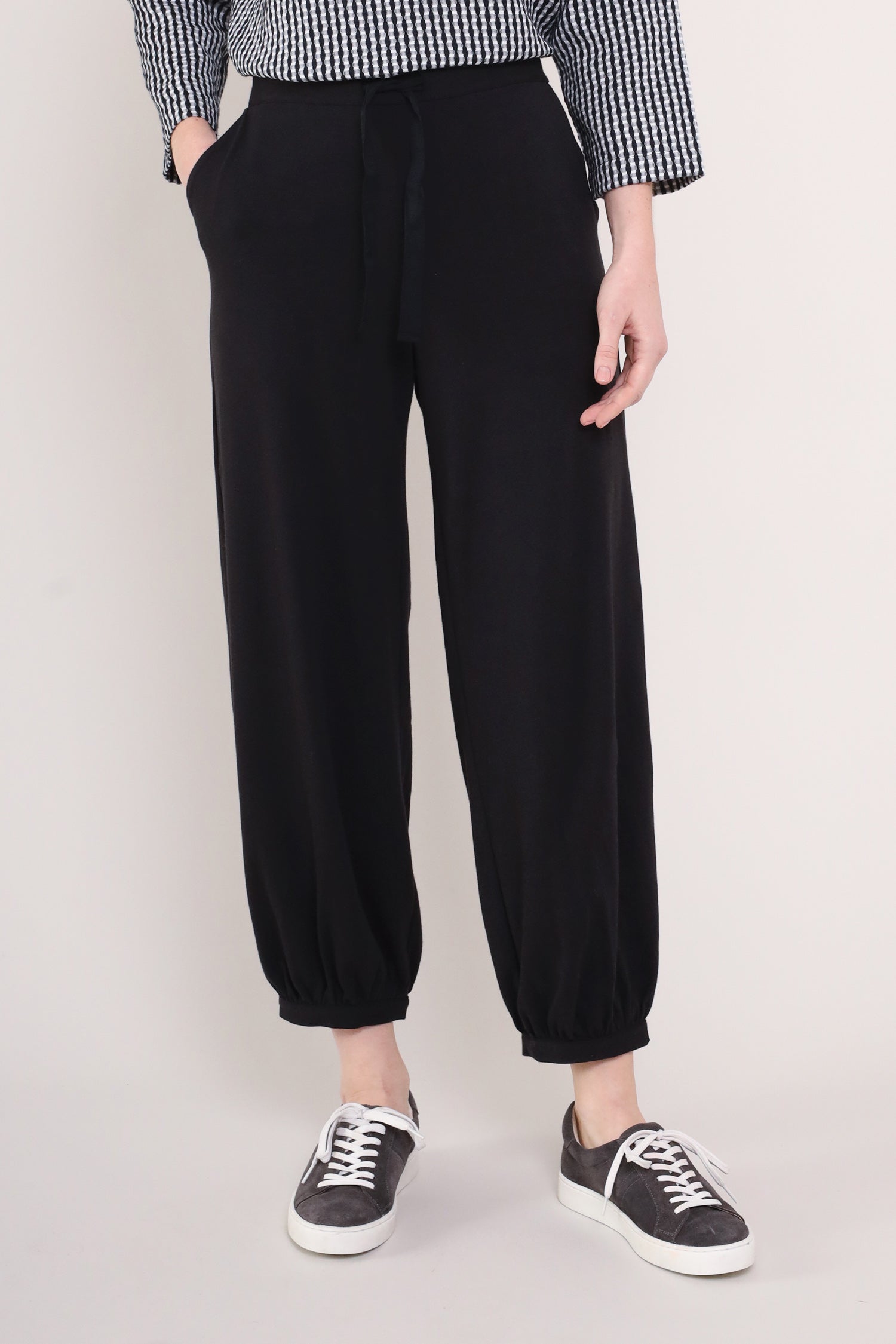 Black Colour GOTS Organic Cotton Yoga Trouser