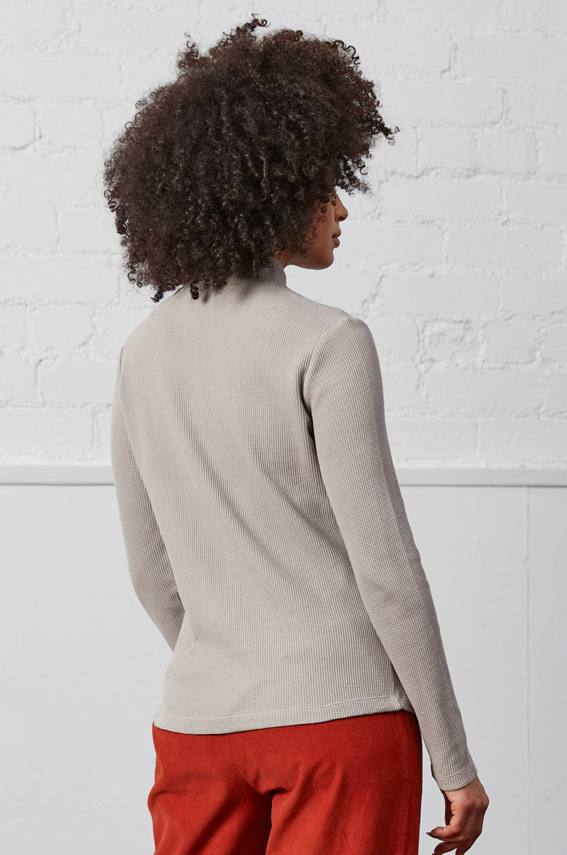 GOTS Organic Cotton Turtle Neck Waffle Top