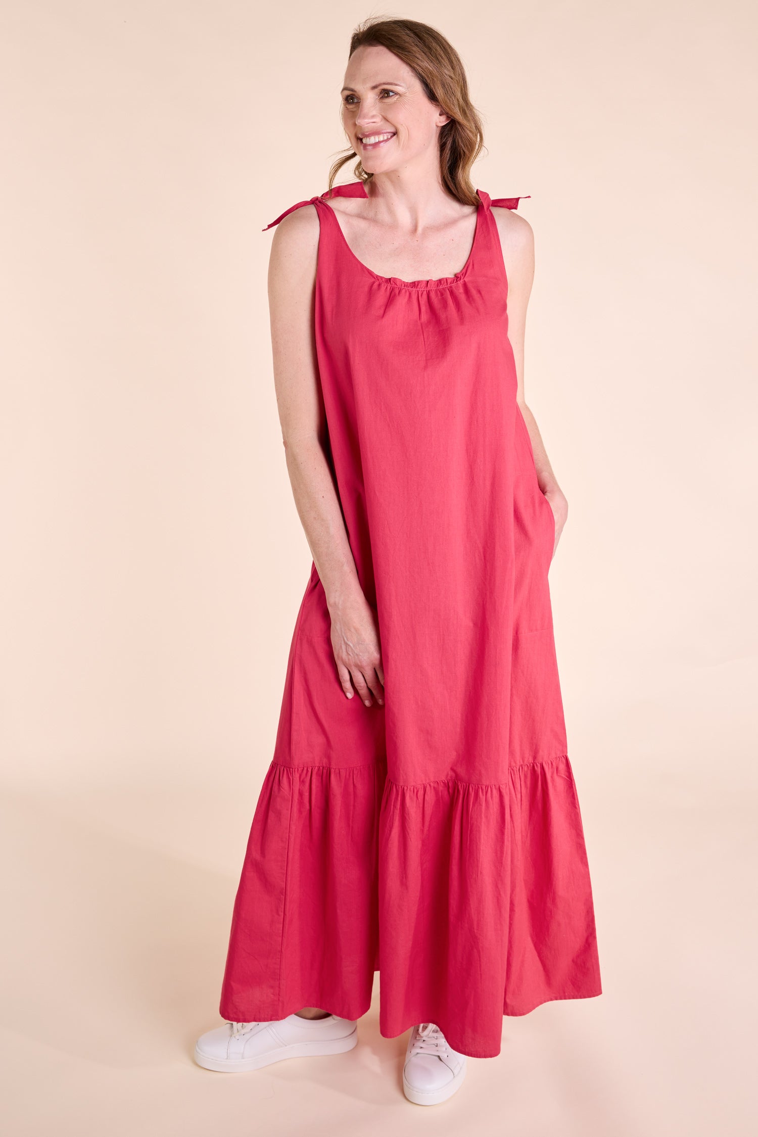 SS25 Poplin Sundress - Lipstick SS25 Poplin Sundress - Lipstick