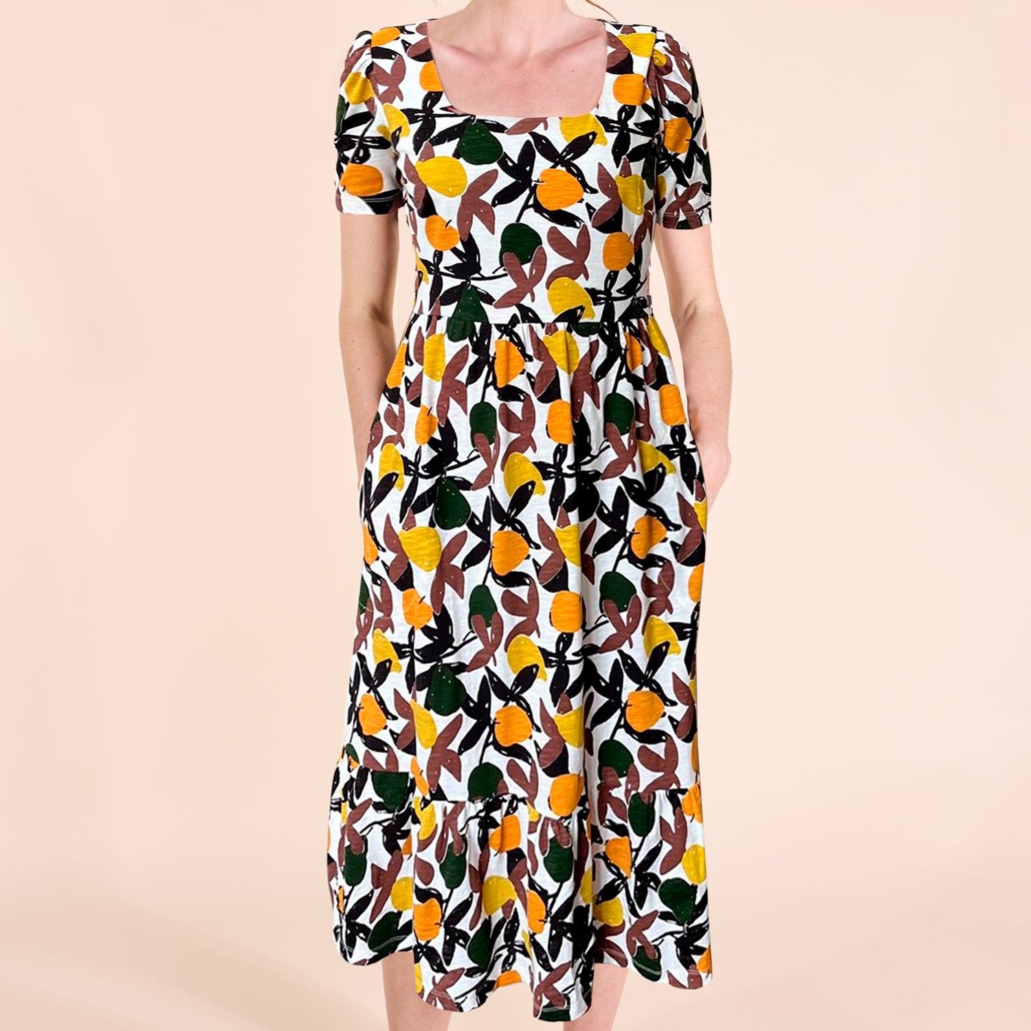 SS25 GOTS Organic Cotton Midi Dress - Ivory