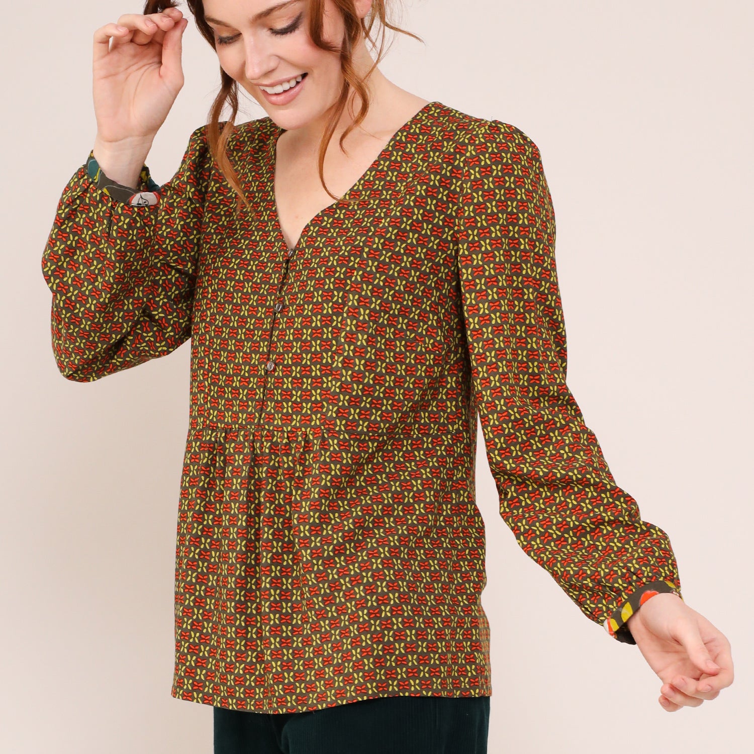 EcoVero™ Button Smock Top