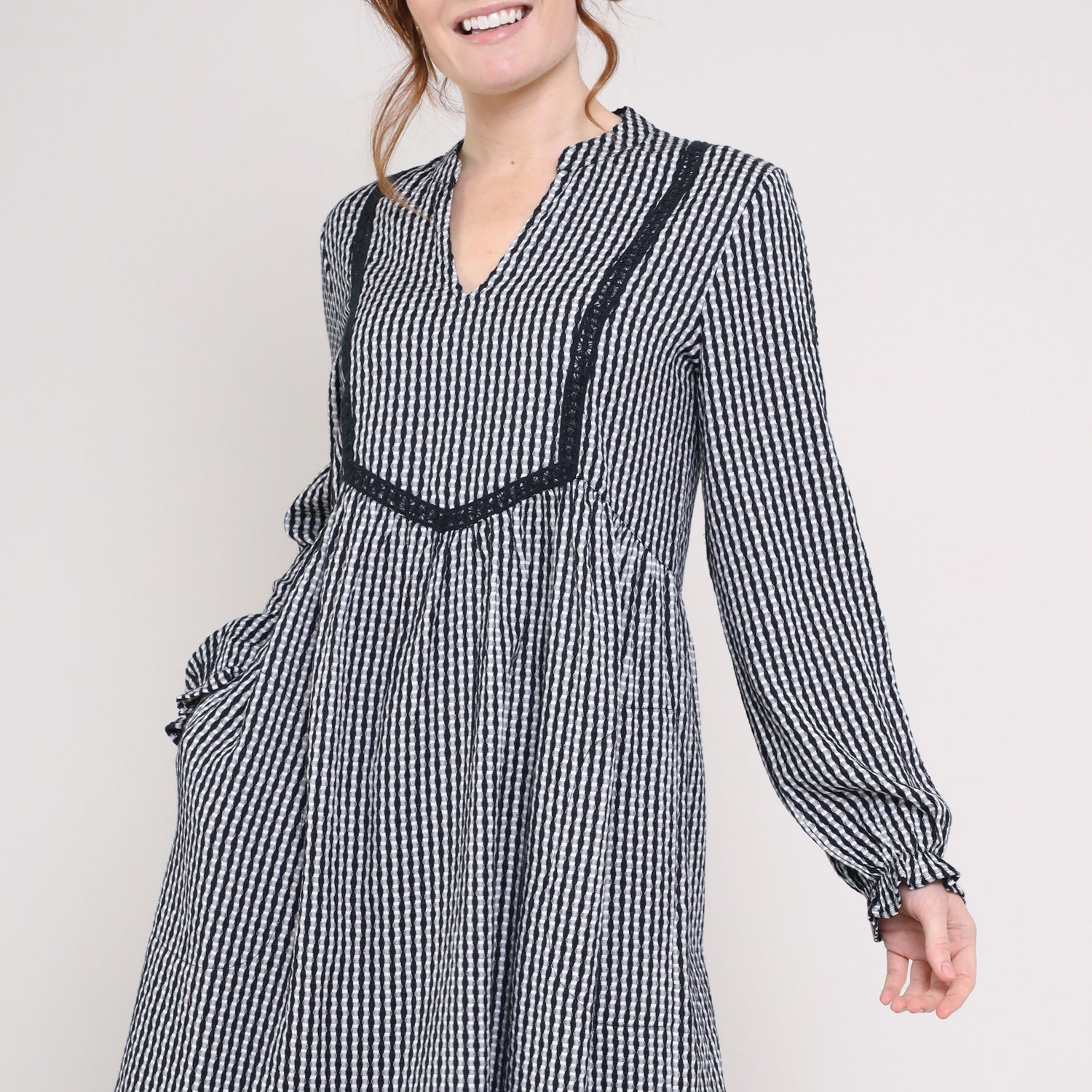 Cotton Gathered Tunic Dress