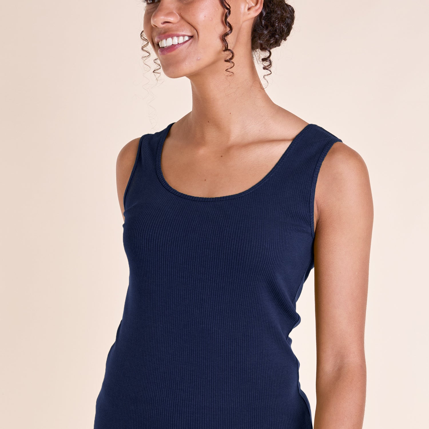 SS25 Ribbed Jersey Vest - Ink