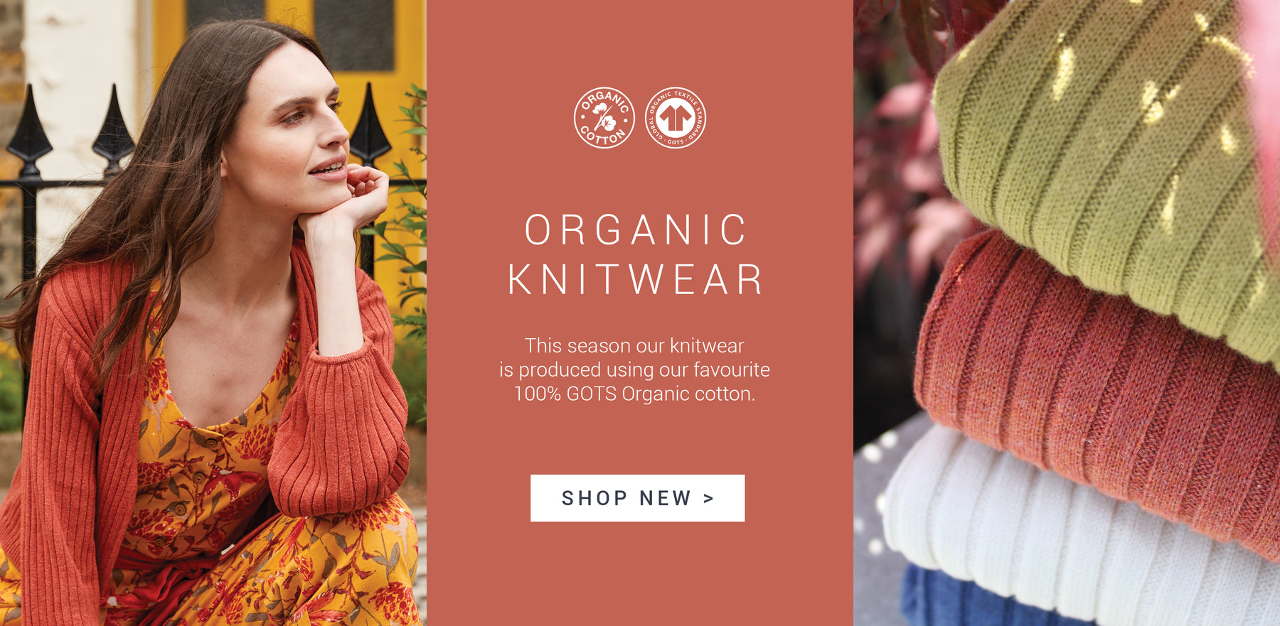 Girl wearing an Organic Knitwear long sleeve cotton top