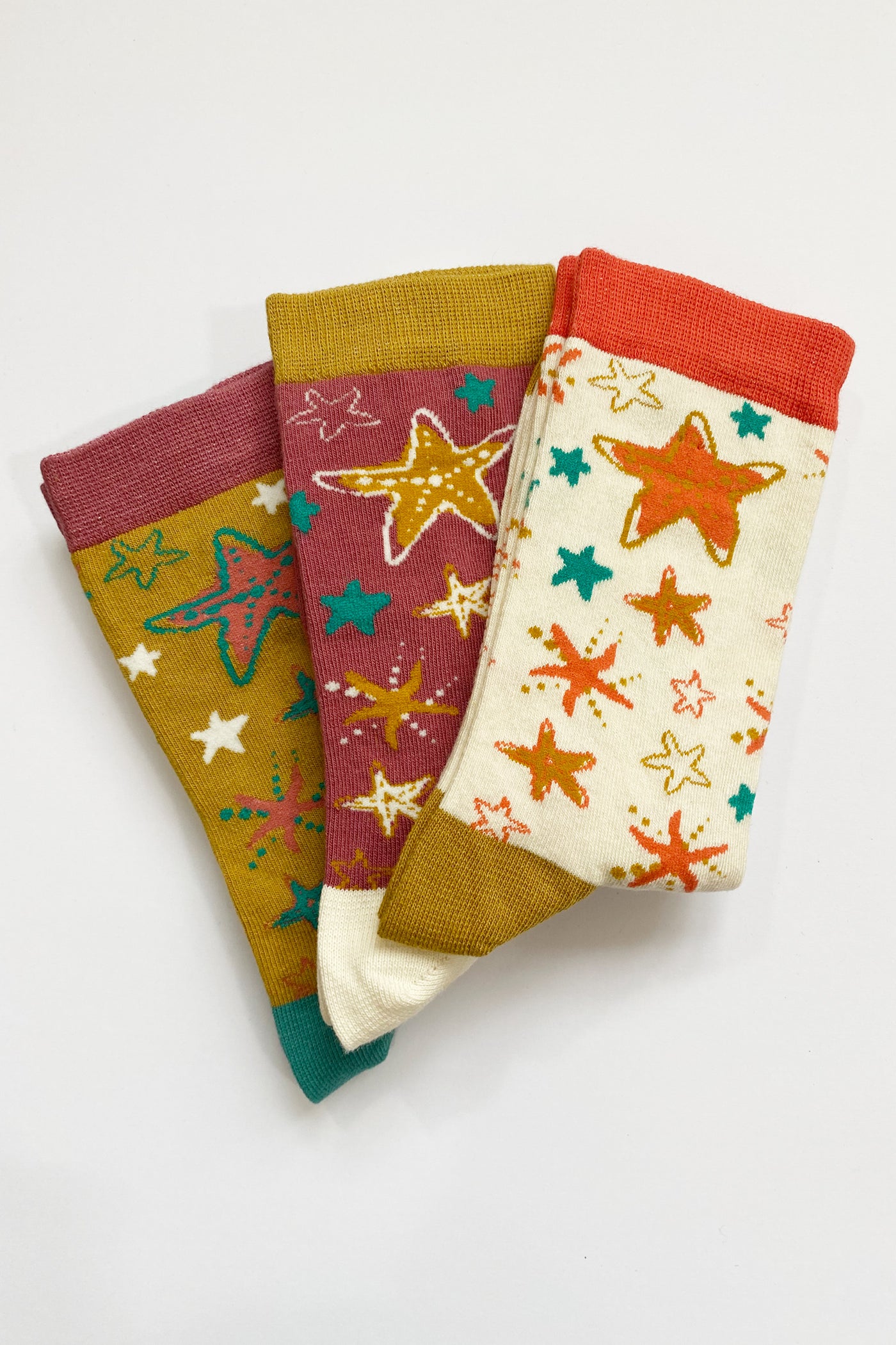 Set of 3 Bamboo Starfish Socks