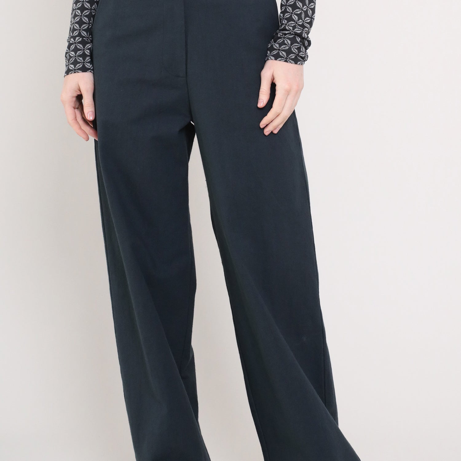 Cotton Wide Leg Trousers