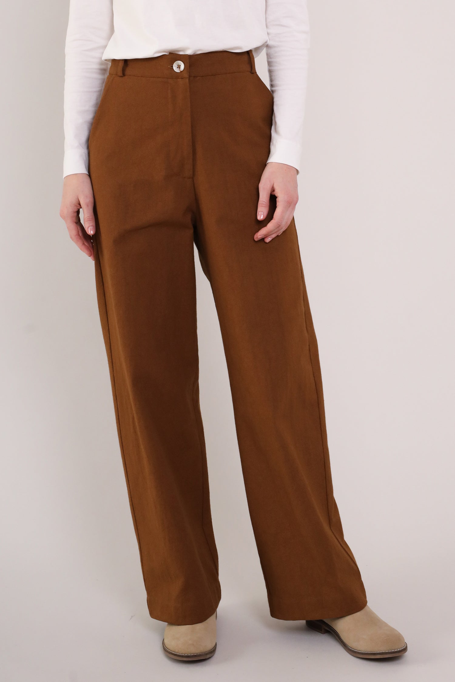 Cotton Wide Leg Trousers