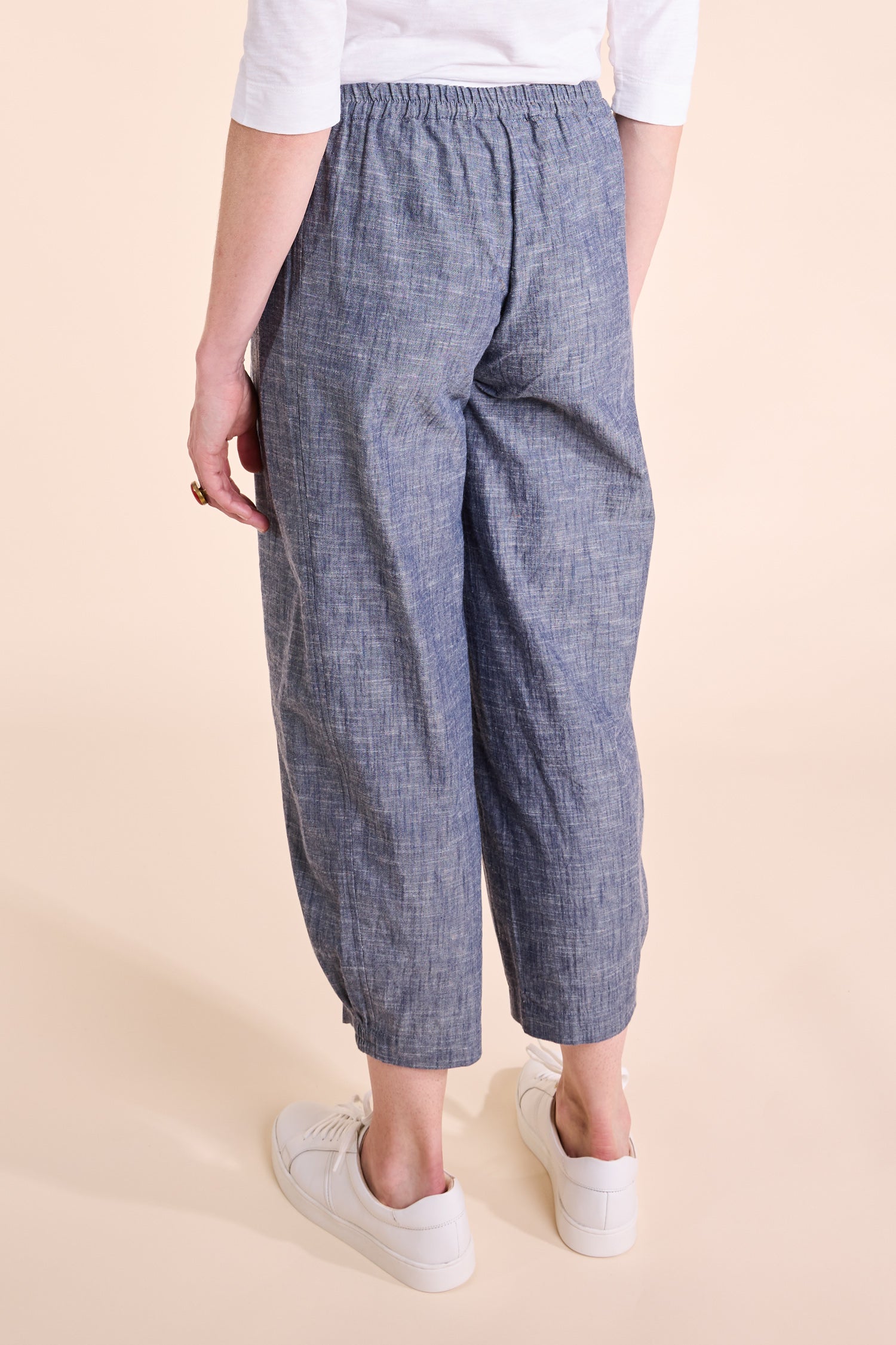 SS25 Cotton Chambray Bubble Trousers - Denim