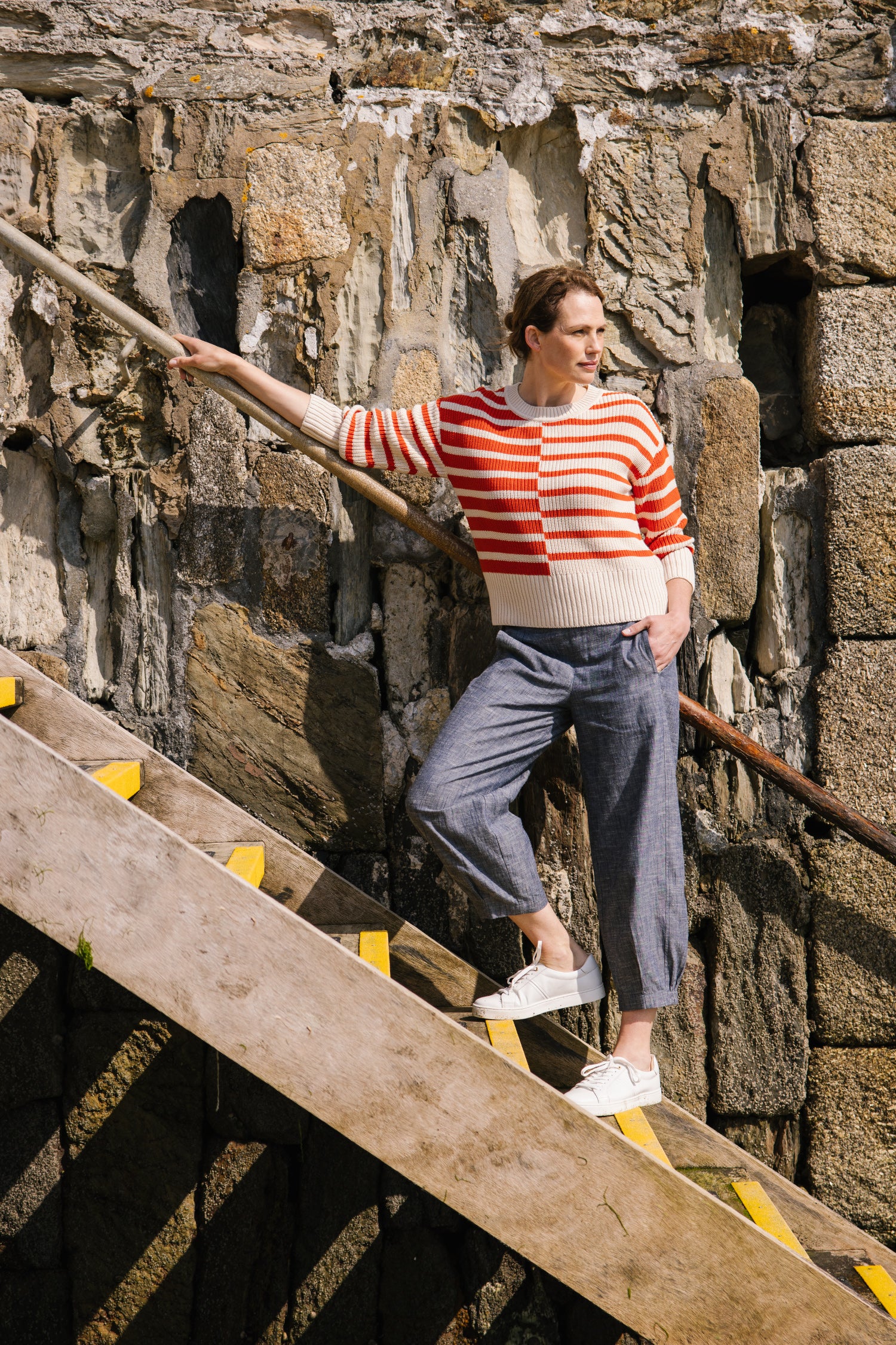 SS25 Cotton Chambray Bubble Trousers - Denim