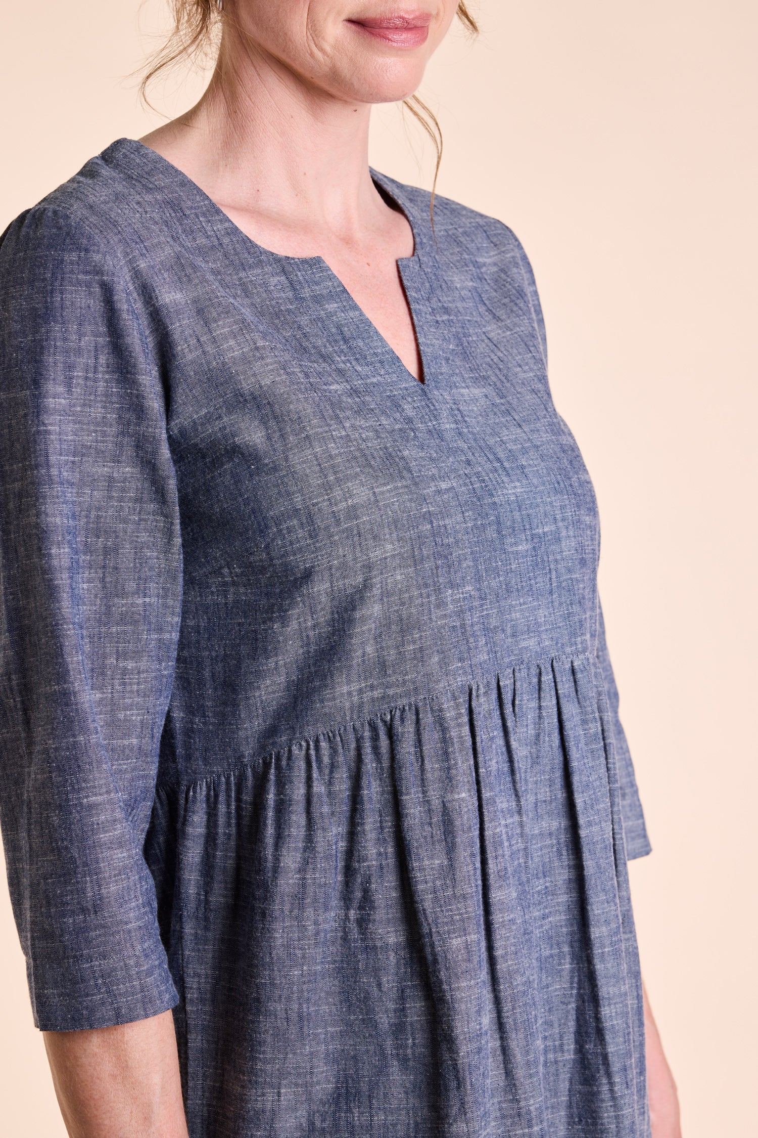 SS25 Easy Chambray Midi Dress - Denim