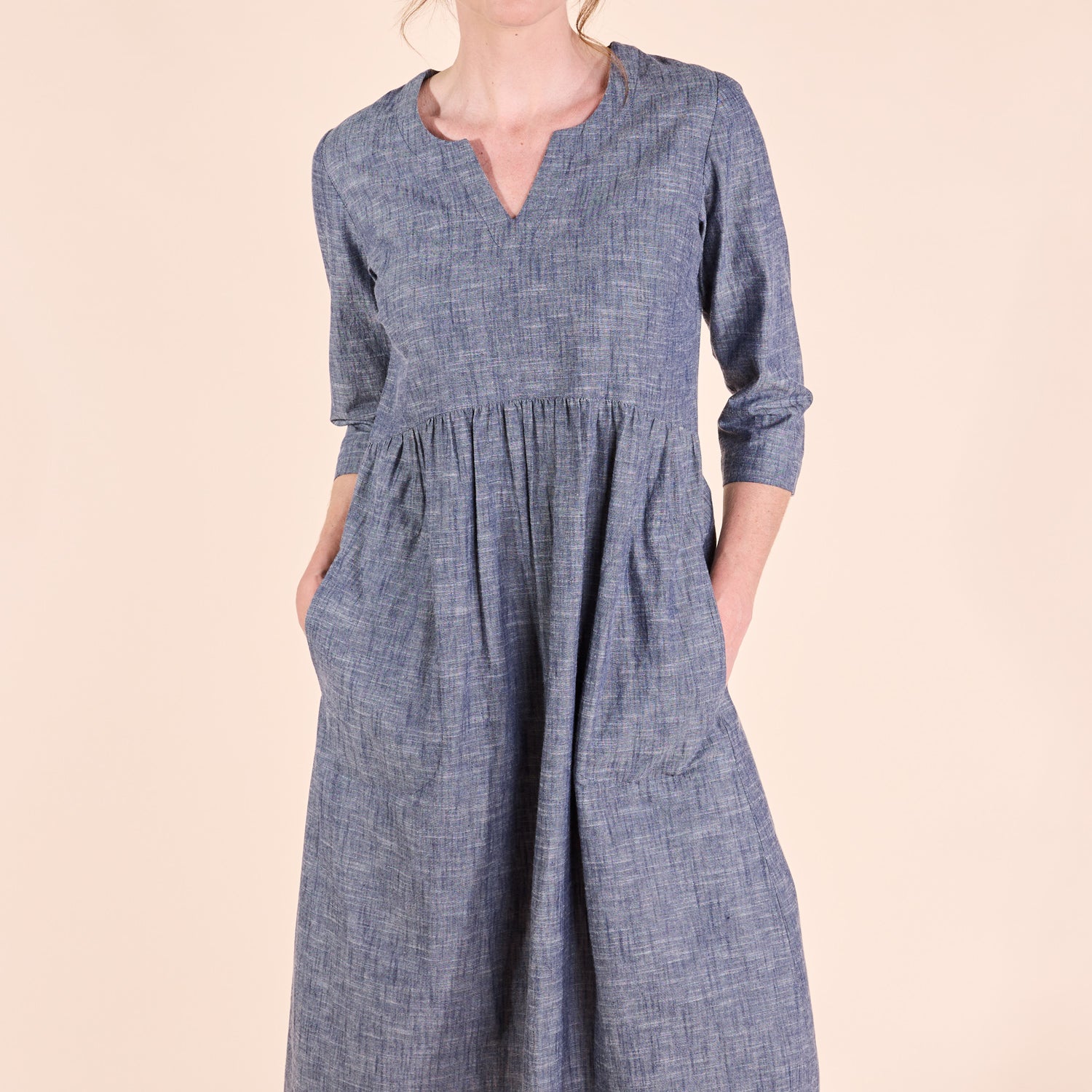 SS25 Easy Chambray Midi Dress - Denim