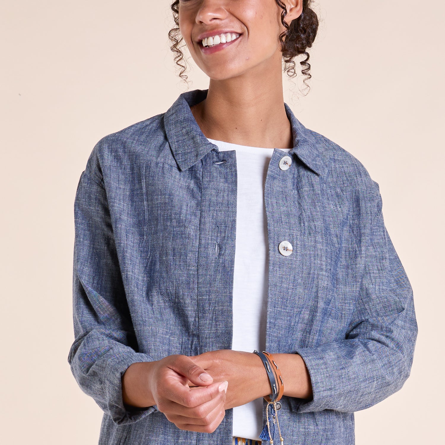 SS25 Cotton Chambray Jacket - Denim