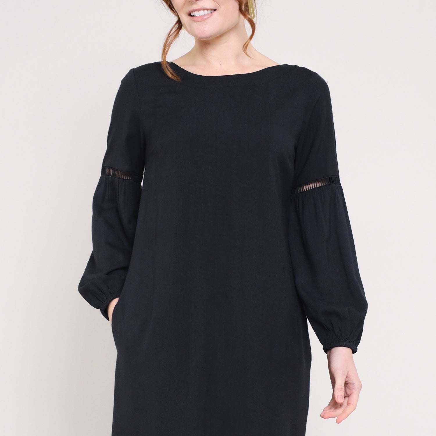 Gathered Sleeve Tunic Dress