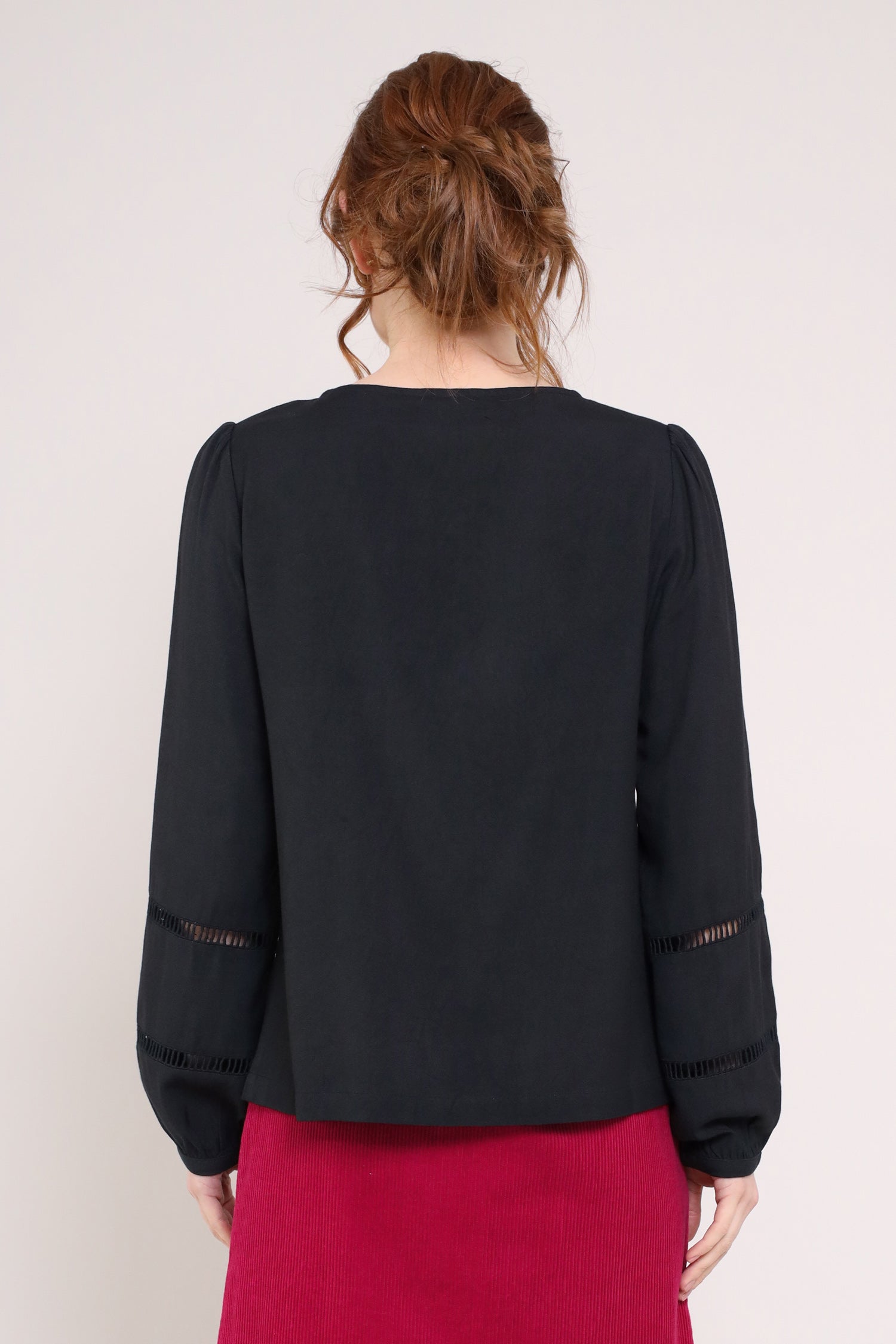 Viscose Lace Trim Tops - Back Side