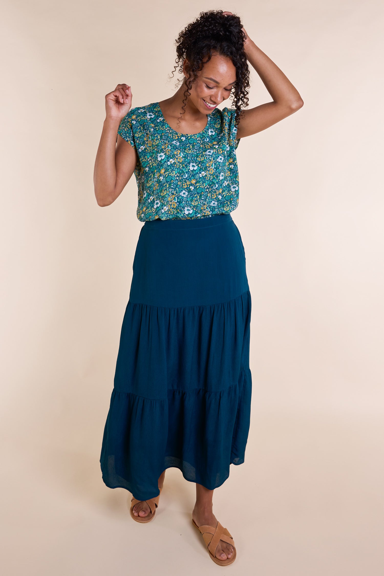 SS25 Tiered Skirt - Blue