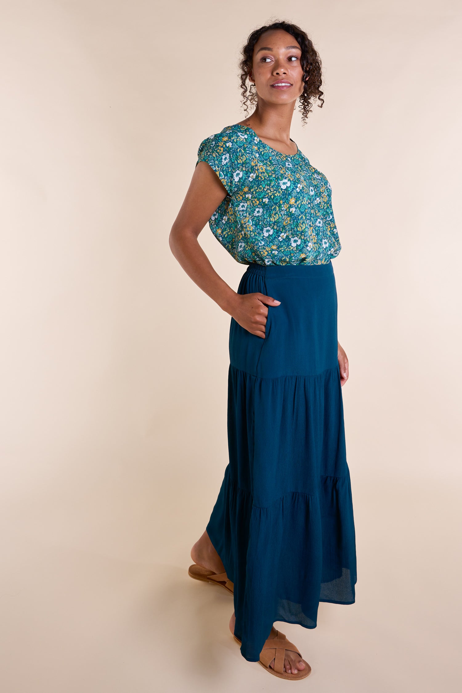 SS25 Tiered Skirt - Blue