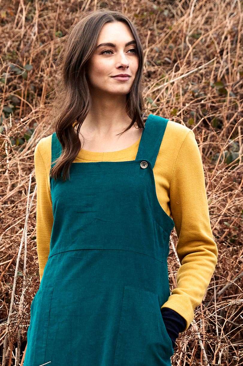 CN2083 Needlecord Dungarees Dress