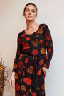 KN2107  Tie Belt Midi Dress