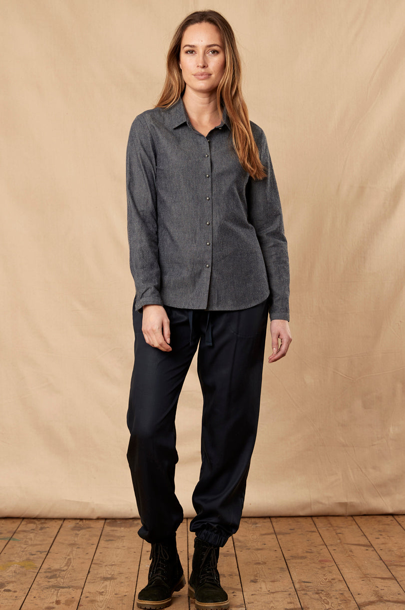 CH4024  Embroidered Button Through Shirt