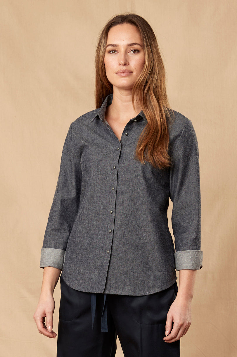 CH4024  Embroidered Button Through Shirt