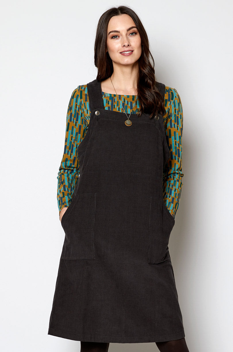 CN2083 Needlecord Dungarees Dress