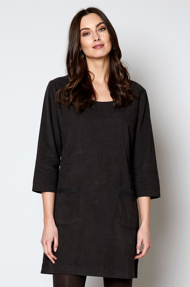 CN3084 Crochet Insert Tunic Dress