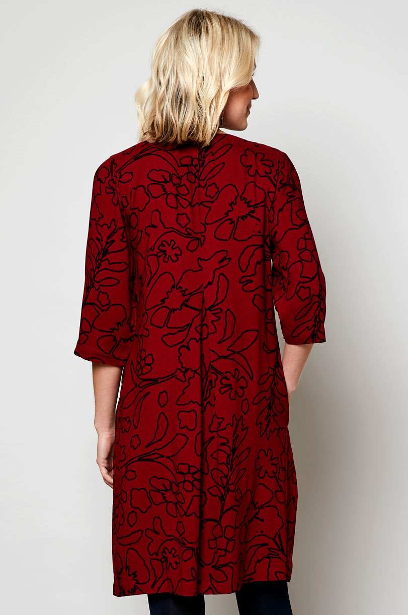 EL3078 Pleat Front Tunic Dress
