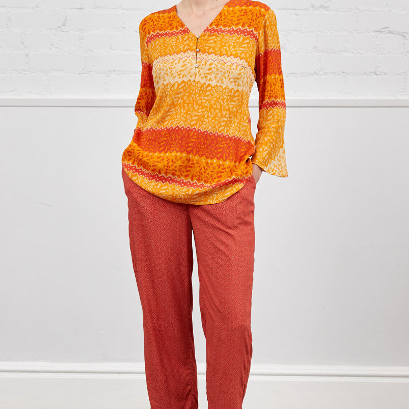FN1058 Cropped Straight Leg Slub Trouser