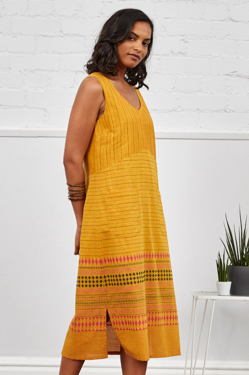GJ2101 Sleeveless Jacquard Dress