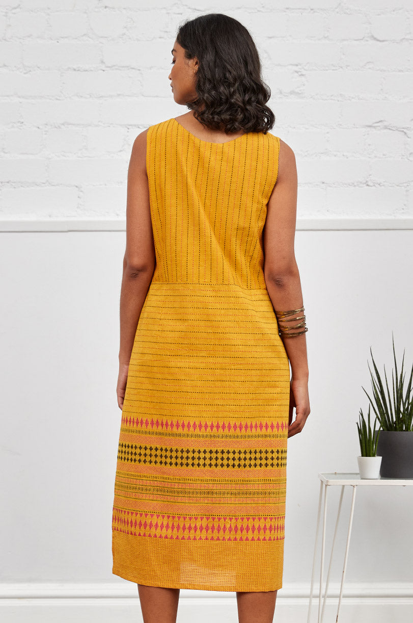GJ2101 Sleeveless Jacquard Dress