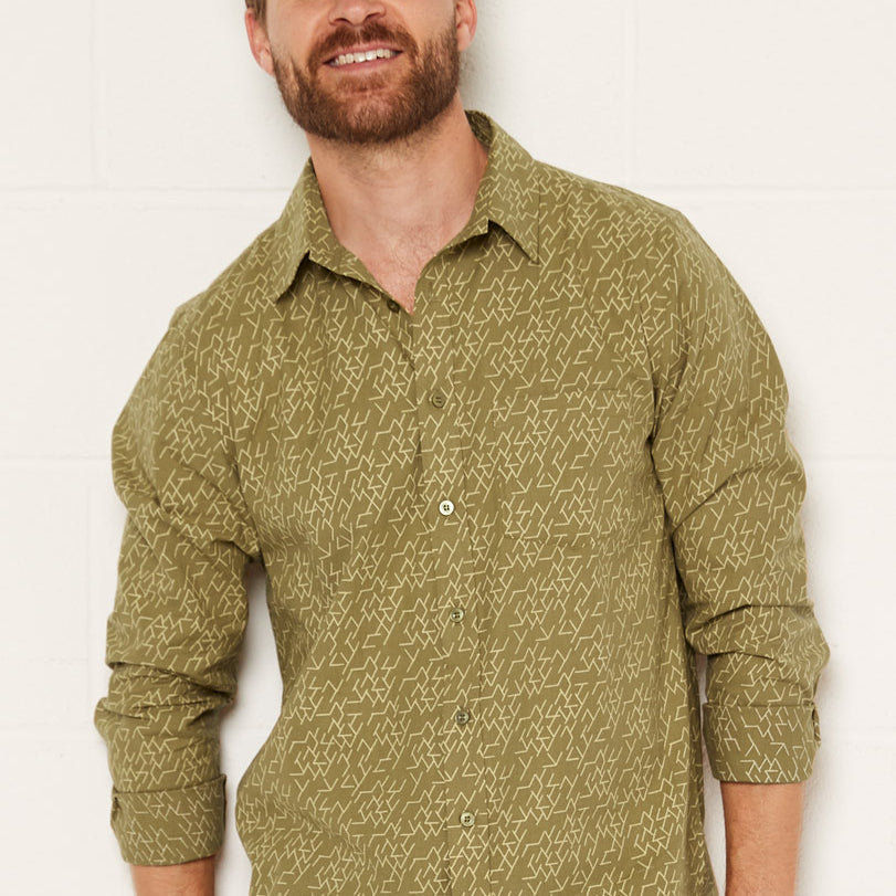 Cotton Long sleeve Matchstick Shirt