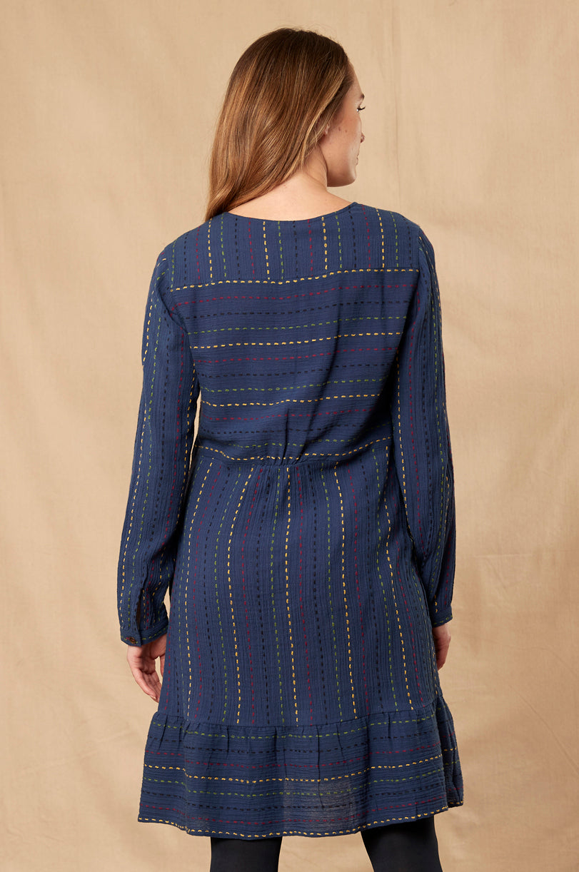 Cotton Running Stitch Dress