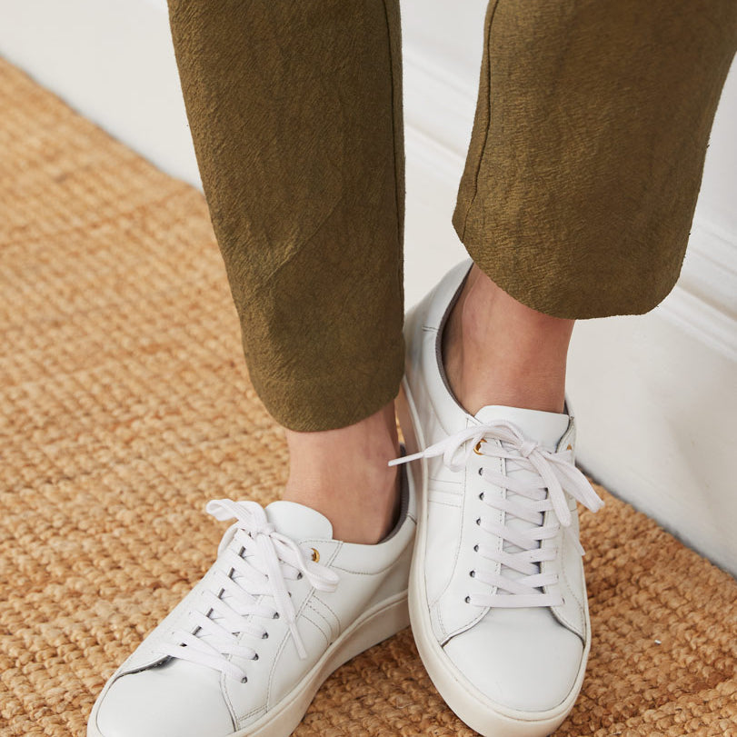 White Leather Trainer
