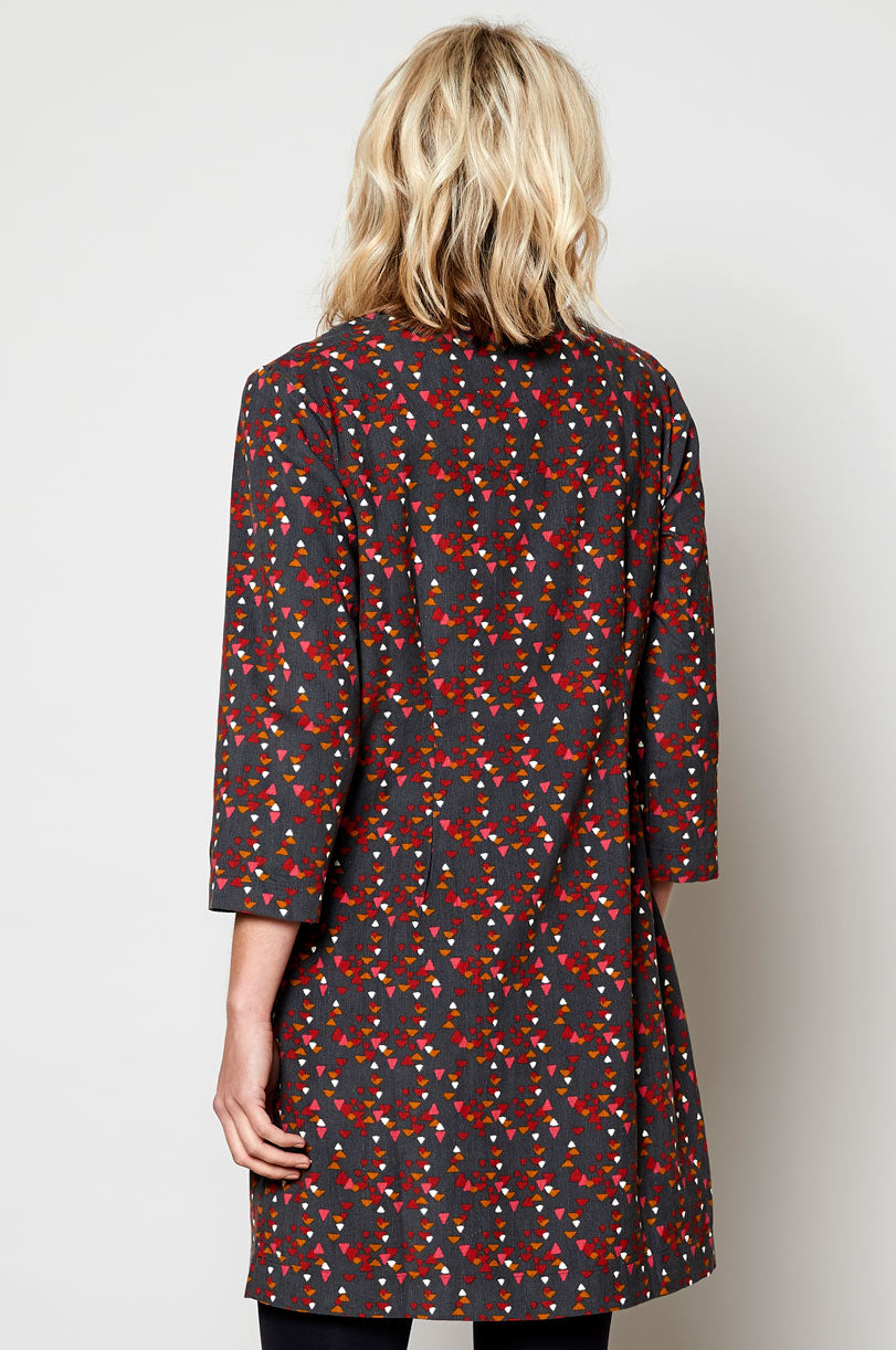 Cotton Cord Three Quarter Sleeve Tunic Dress