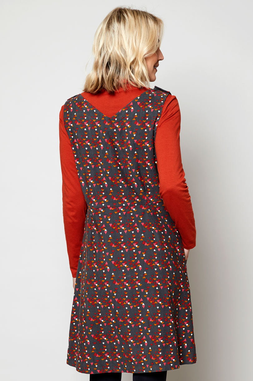 Cotton Needlecord Pinafore Tunic Dress