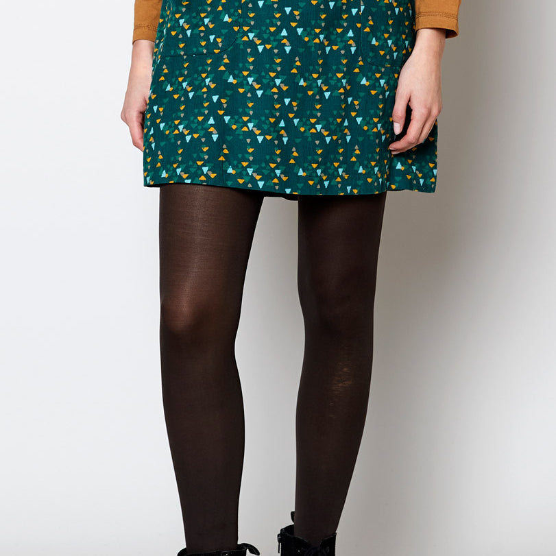 Cotton Cord Printed Mini Skirt