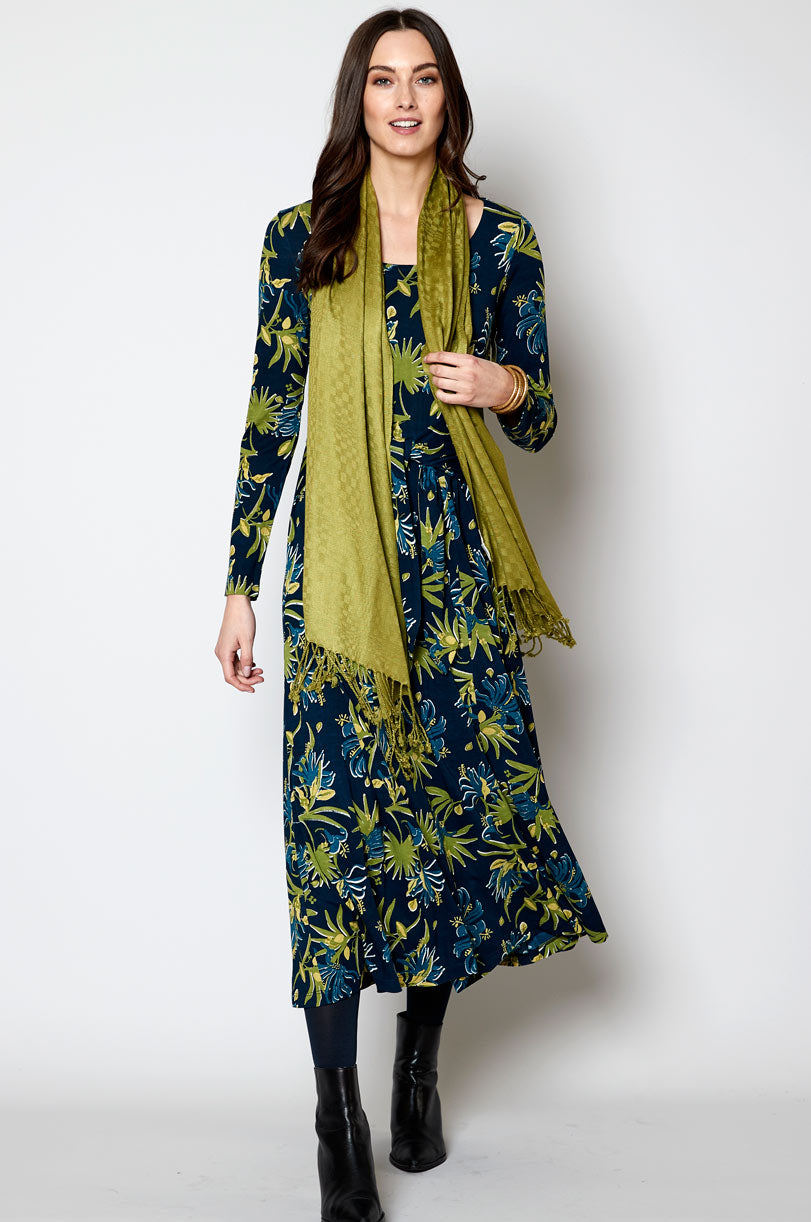 Ecovero Panelled Tie Midi Dress