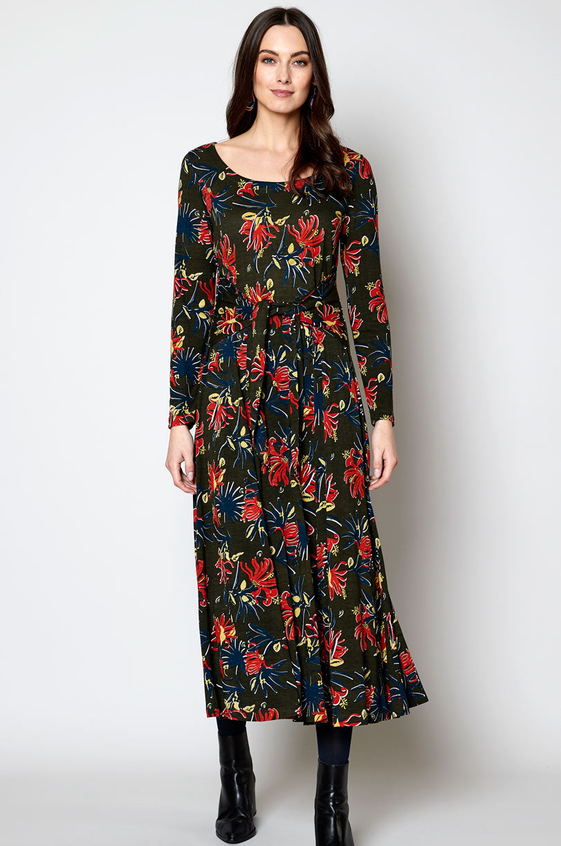 Ecovero Panelled Tie Midi Dress