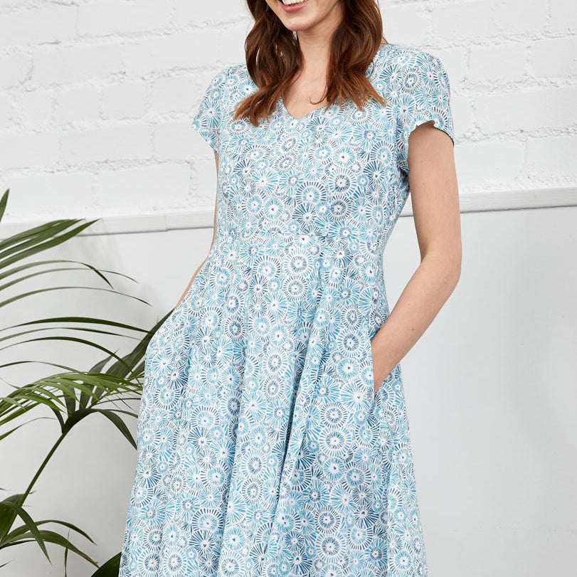 Cotton Fit and Flare Yuzu Dress
