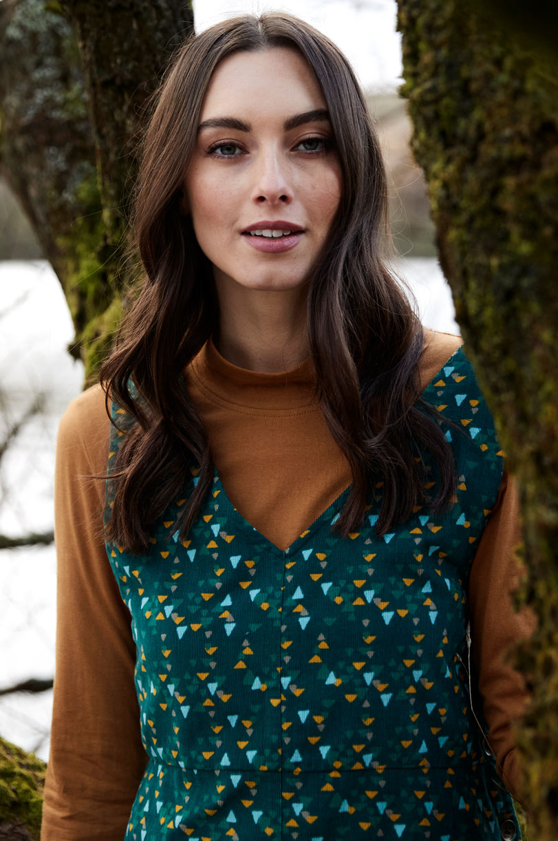 Cotton Needlecord Pinafore Tunic Dress