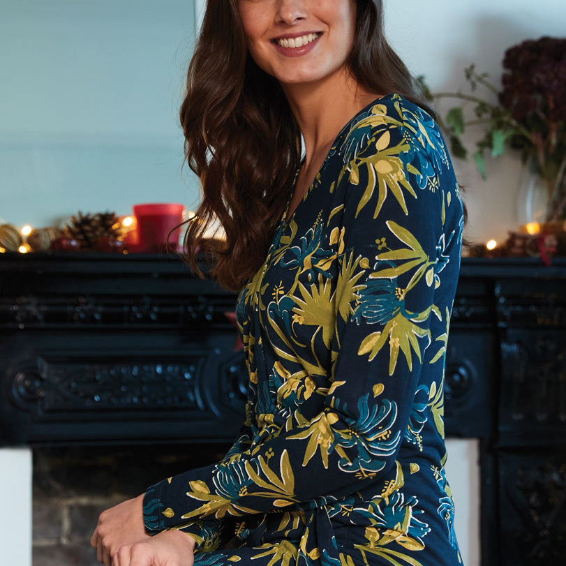 Ecovero Panelled Tie Midi Dress