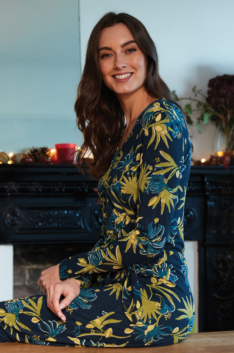 Ecovero Panelled Tie Midi Dress